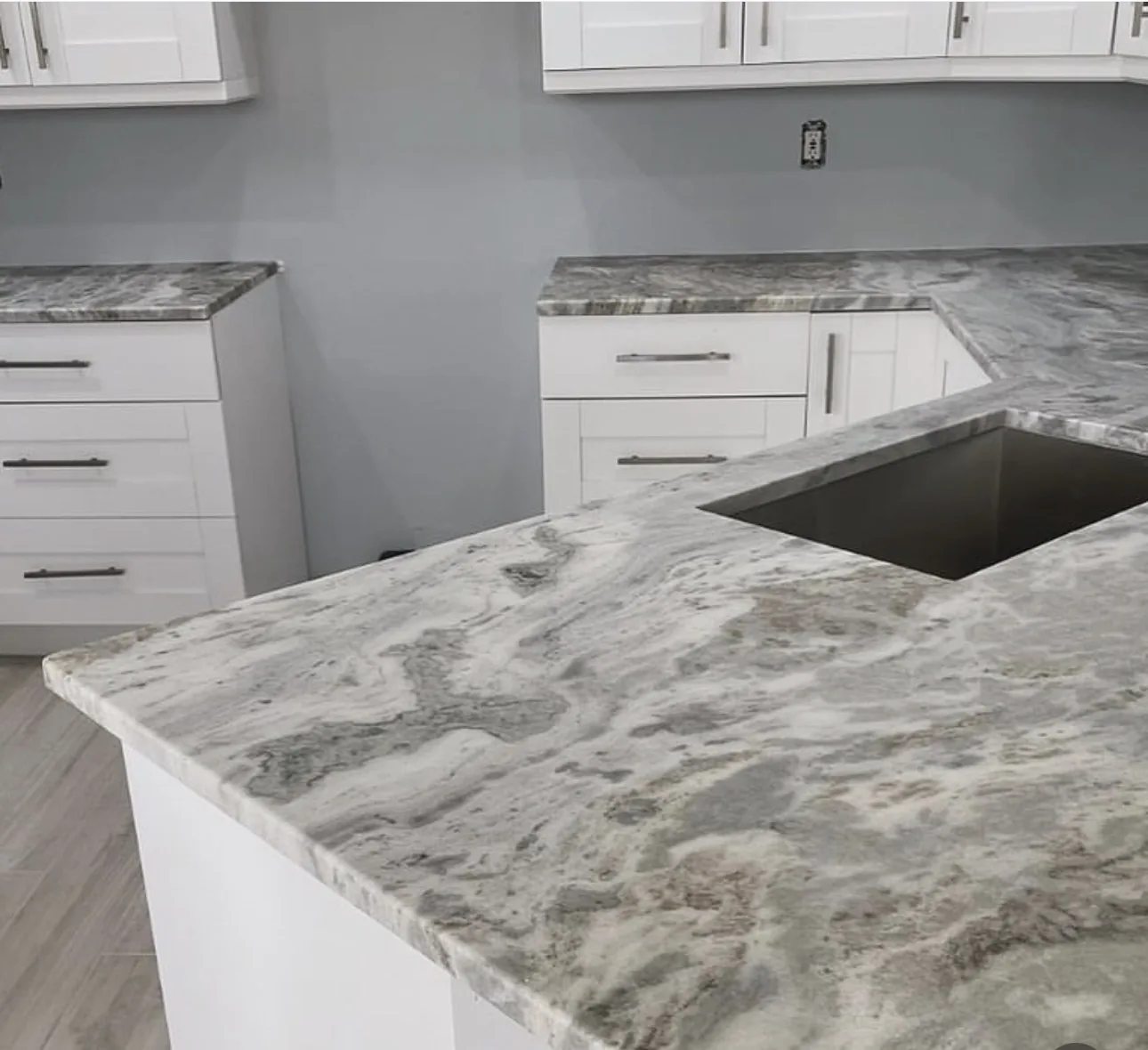 Marble-Look Kitchen Island by S&D Kings of Marble