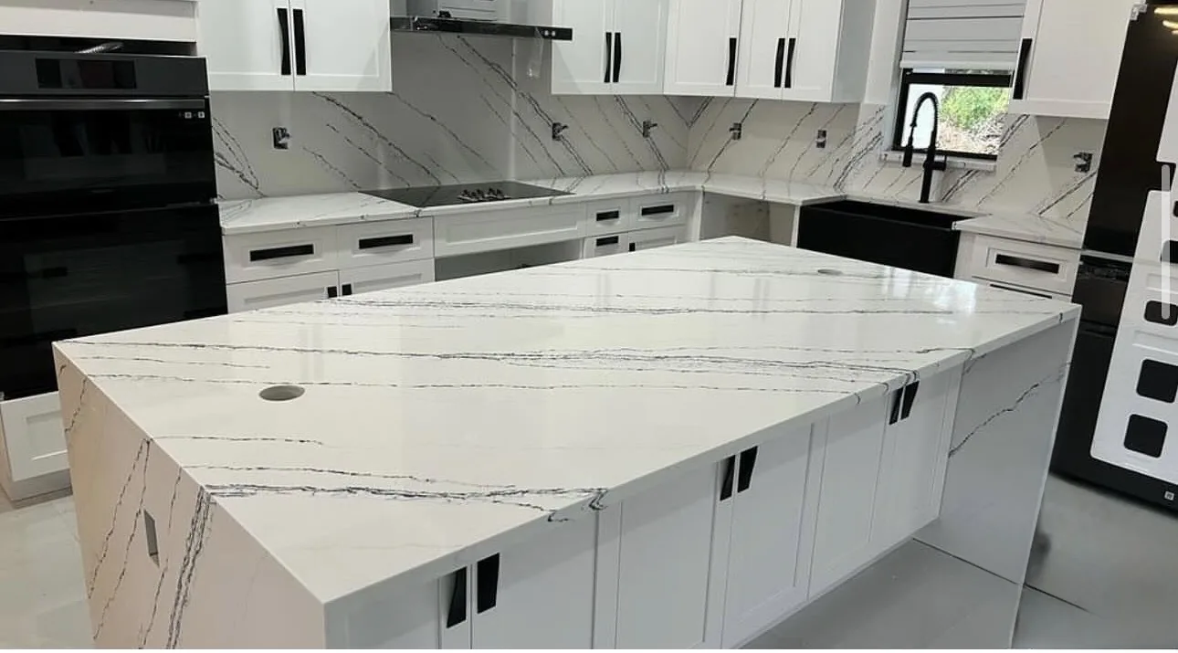 Luxury outdoor kitchen countertop by S&D Kings of Marble